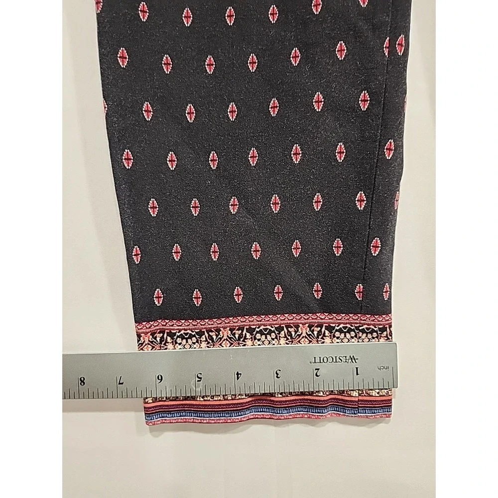 J. Jill Premium Bi Stretch Black Red Check Pants Womens 14, 36 Waist‎ 26 Inseam